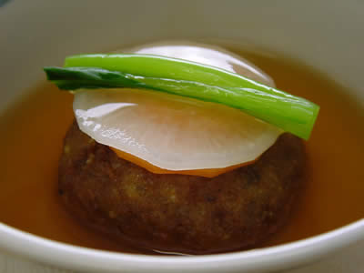 蓮根まんじゅうのあんかけ
